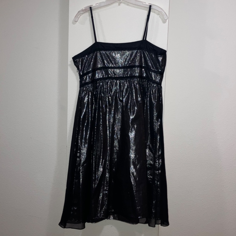Calvin klein black and metallic silver spaghetti strap dress - Picture 6 of 9